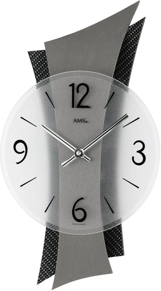 Ams Wanduhr 9400 silberfarben-anthrazit