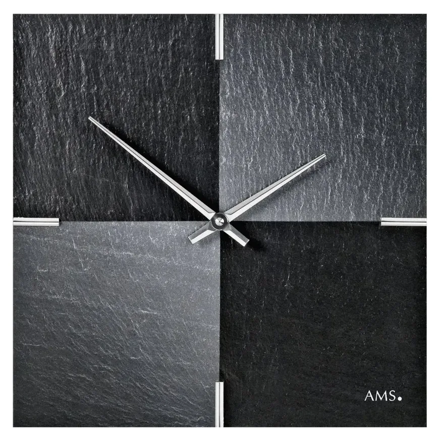 Ams Wanduhr W9520 aus Schiefer, schwarz