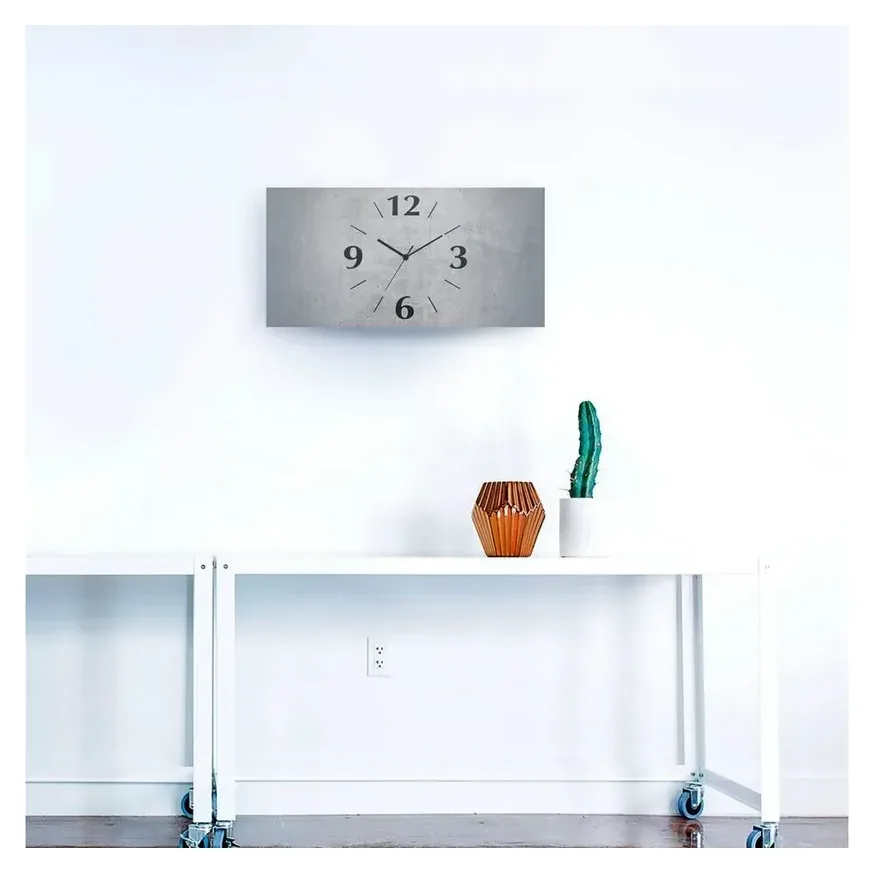 Artland Wanduhr Grauer Beton, Alu-Dibond, grau