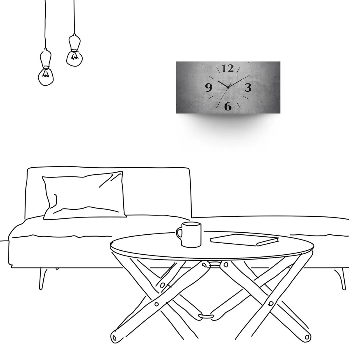 Artland Wanduhr Grauer Beton, Alu-Dibond, grau 3