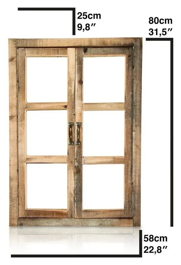 Blümelhuber Deko-Holzfenster Vintage, Holz hellbraun 2