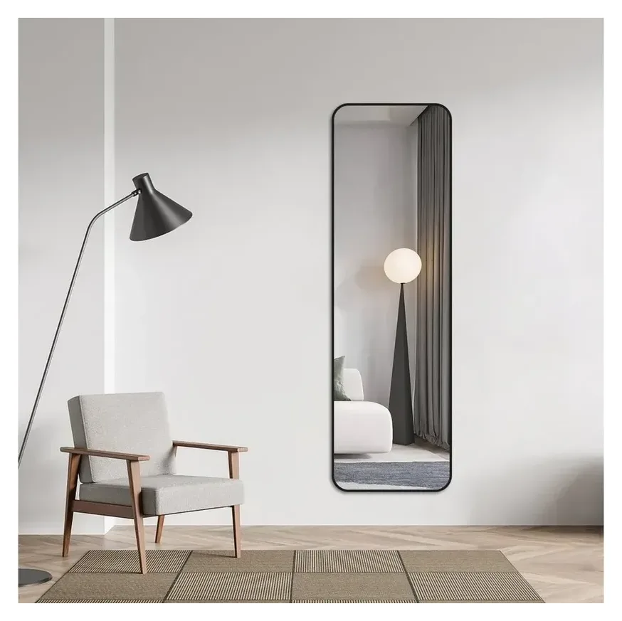 Boromal Ganzkörperspiegel Aluminium, schwarz