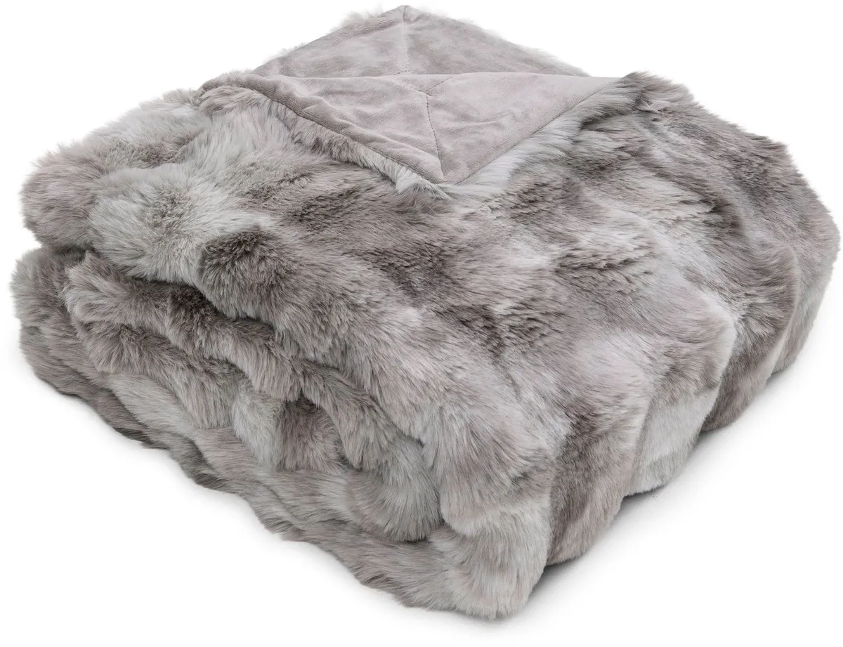 Bugatti Wohndecke Bubble, grau, Felloptik 2