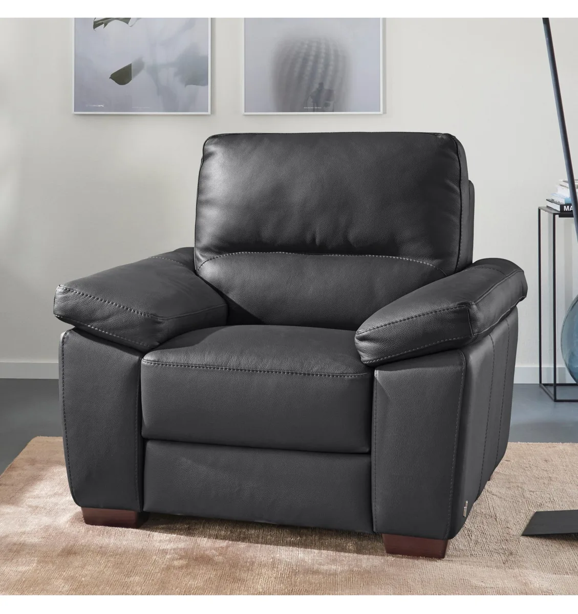 CALIA ITALIA Sessel Gaia, Leder schwarz