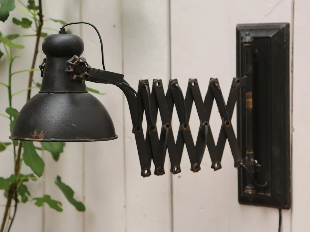 Chic Antique Wandleuchte Factory Chic, Metall schwarz