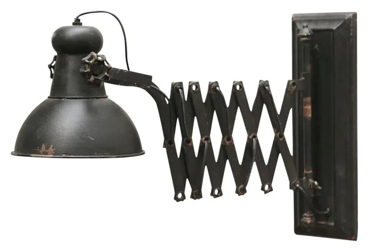 Chic Antique Wandleuchte Factory Chic, Metall schwarz 2