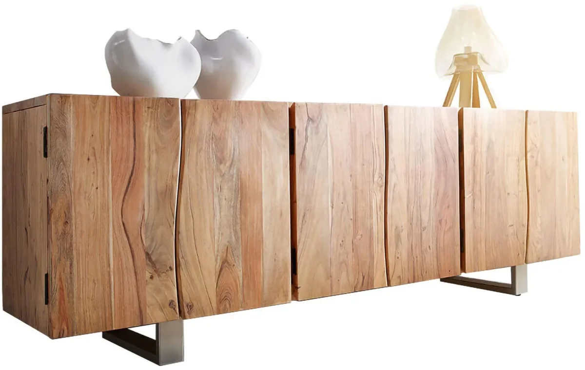 DELIFE Sideboard Live-Edge, Akazie Natur 2