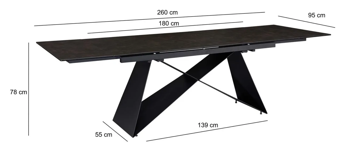 FINEBUY Esstisch FB64102, Keramik Schwarz 3