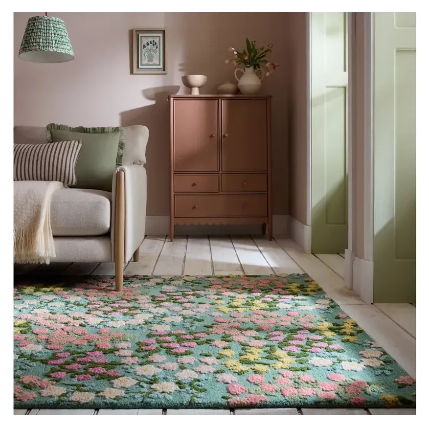 FLAIR RUGS Wollteppich Emilia Floral, bunt