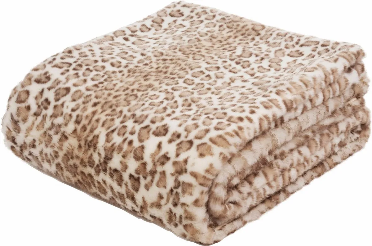 Gözze Wohndecke Leopard, Weiß, Kunstfell