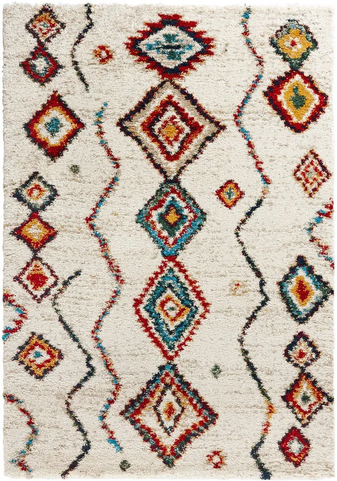 HANSE Home Hochflor-Teppich Geometric, Creme 2
