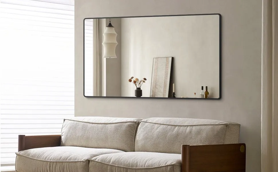 Hopibath Wandspiegel 120x70 cm, Alurahmen schwarz 2