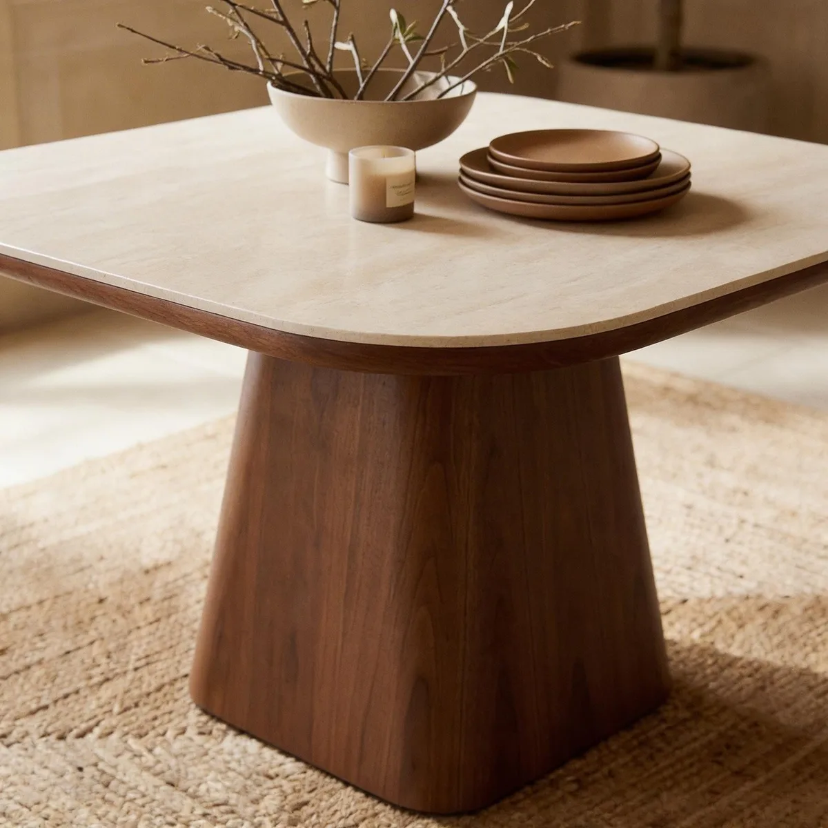 Idimex Esstisch Vespera, quadratisch 120 cm, Nussbaum 2