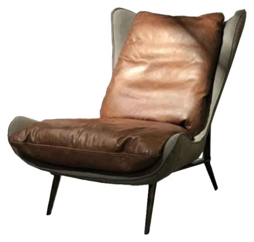 KAWOLA Loungesessel ERIO, Vintage-Leder braun 3