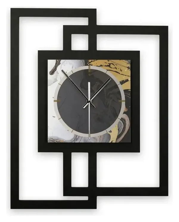 Kreative Feder Wanduhr Dark Elegance, schwarz
