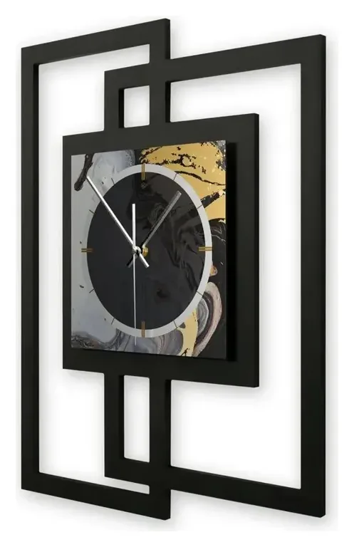 Kreative Feder Wanduhr Dark Elegance, schwarz 3