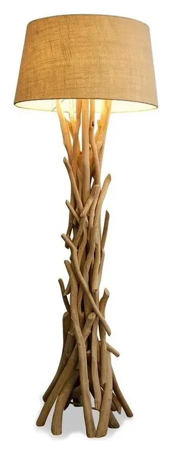 Levandeo® Stehlampe Treibholz Unikat, Natur