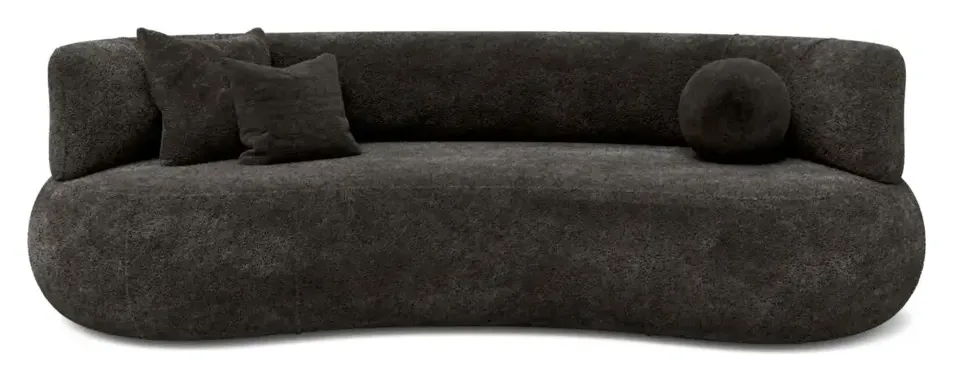 Massivmoebel24 2-Sitzer Sofa LUNA, Chenille dunkelgrau