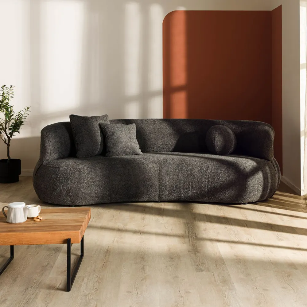 Massivmoebel24 2-Sitzer Sofa LUNA, Chenille dunkelgrau 2