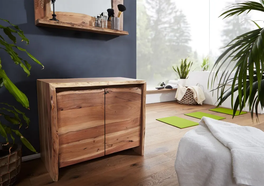 Massivmoebel24 Badschrank PURE ACACIA, Akazie natur