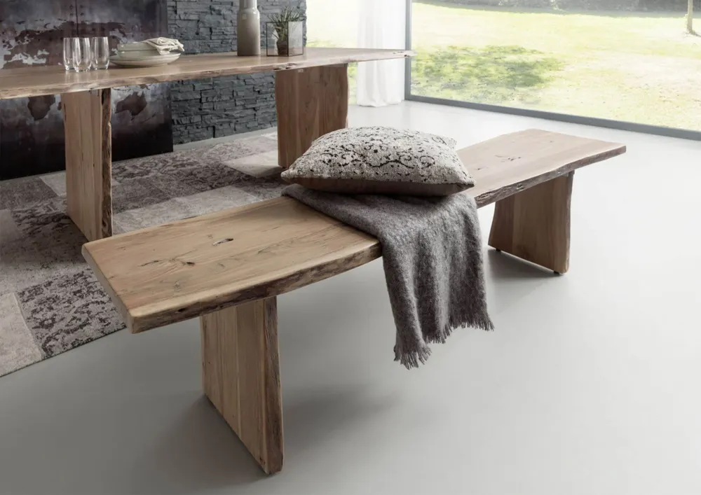 Massivmoebel24 Baumbank PURE ACACIA, Akazie natur lackiert 2
