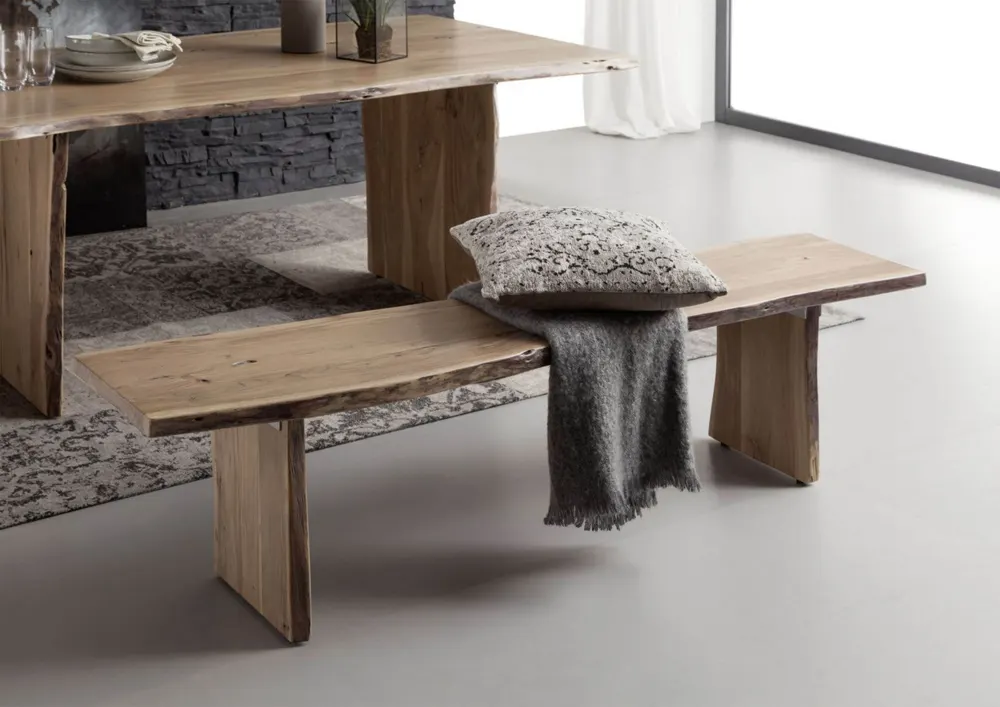 Massivmoebel24 Baumbank PURE ACACIA, Akazie natur lackiert 3