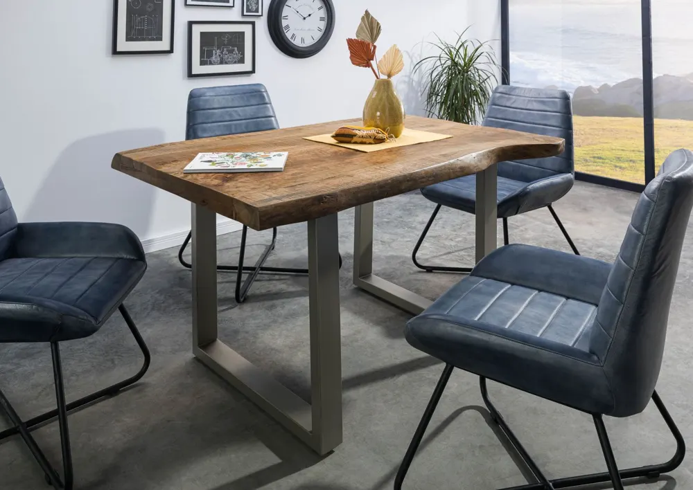 Massivmoebel24 Baumtisch FREEFORM 5, Mango natur lackiert