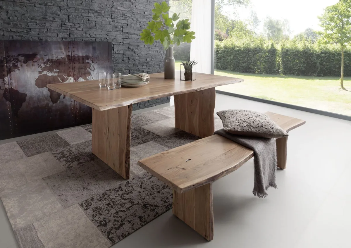 Massivmoebel24 Baumtisch PURE ACACIA, Akazie natur lackiert