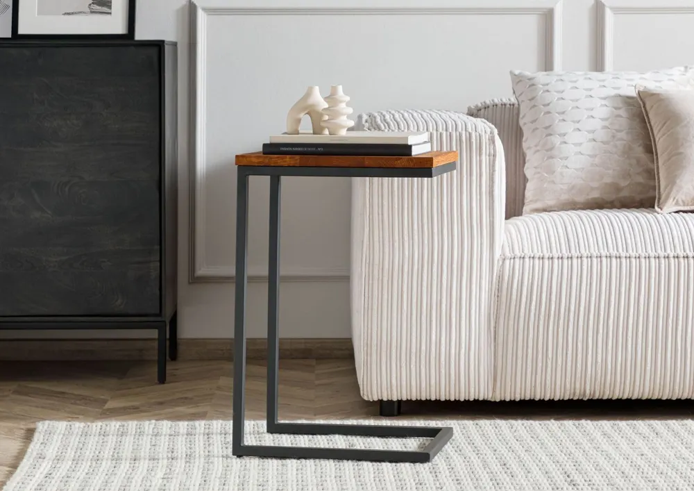 Massivmoebel24 Beistelltisch LOUNGE COLLECTION, Wildeiche