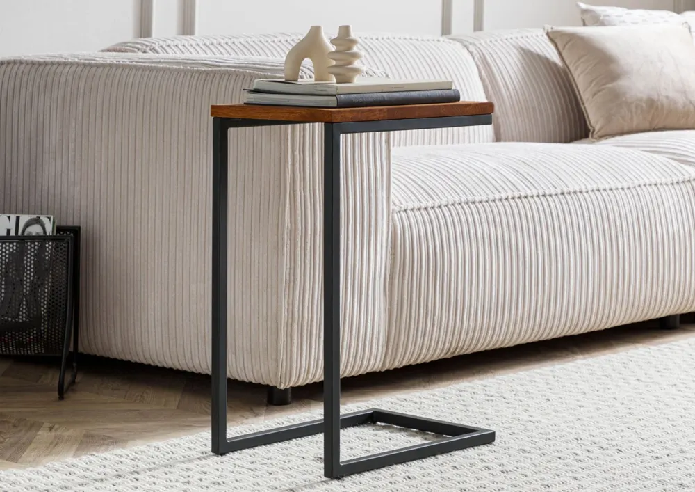 Massivmoebel24 Beistelltisch LOUNGE COLLECTION, Wildeiche 3