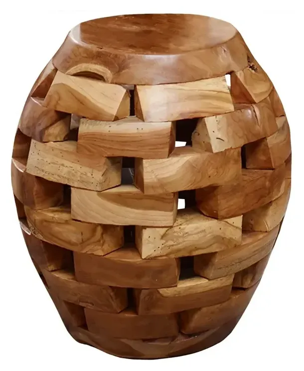 Massivmoebel24 Beistelltisch UNIKA, Teak Wurzelholz natur 2