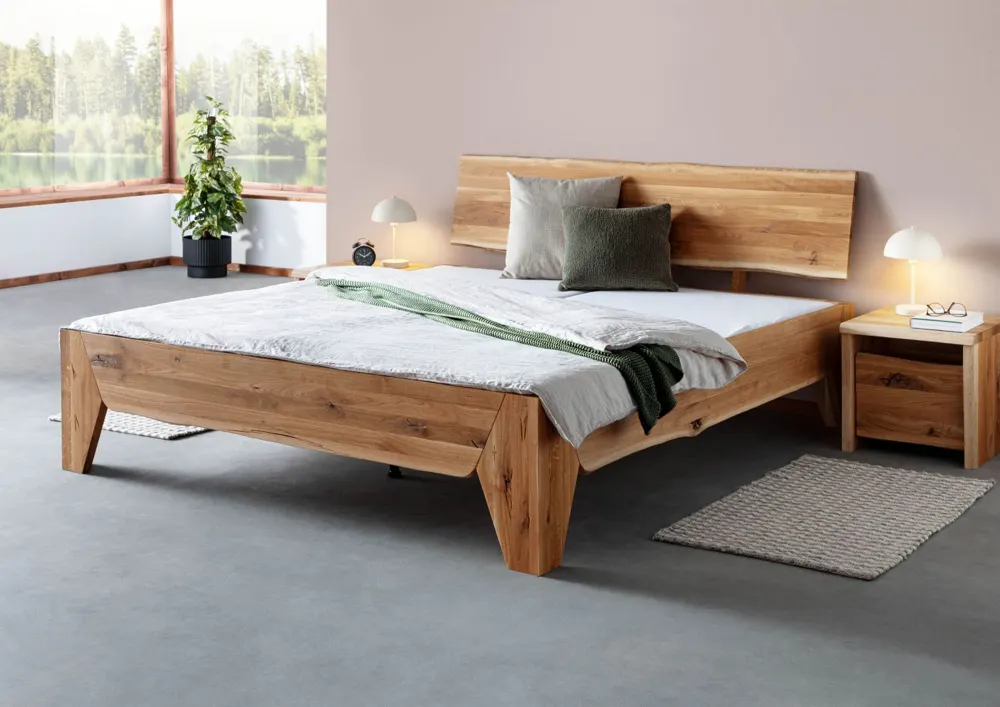 Massivmoebel24 Bett PURE OAK, Wildeiche natur geölt 3