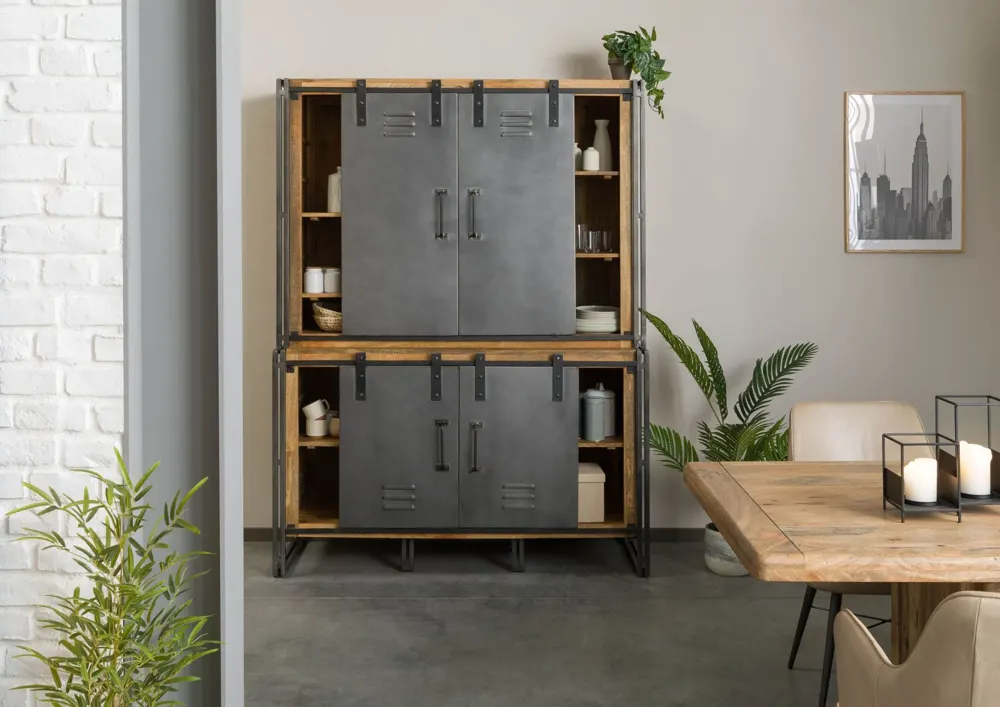Massivmoebel24 Buffet BLACKBURN LUX, Mango natur/grau 3