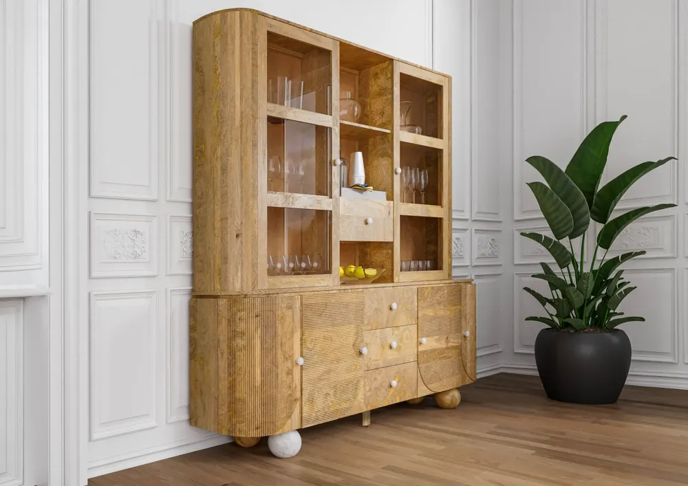 Massivmoebel24 Buffet FLORENZ, Mango natur lackiert 2