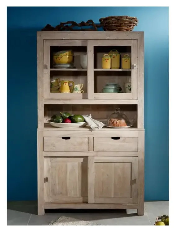 Massivmoebel24 Buffet NATURE WHITE, Akazie white stone 3