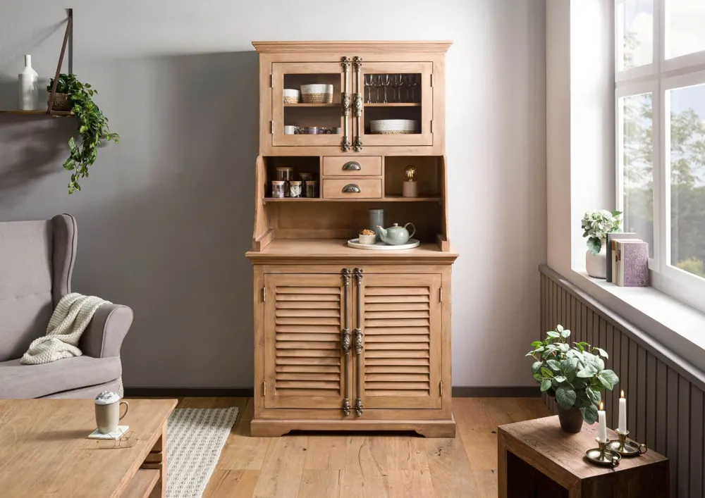 Massivmoebel24 Buffet TOULOUSE, Mangoholz beige geölt