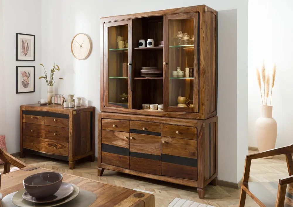 Massivmoebel24 Buffetschrank ANCONA, Sheesham dunkelbraun 2