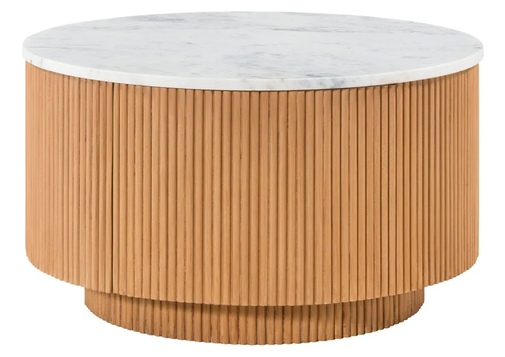 Massivmoebel24 Couchtisch BARCELONA, Mango natur, Marmor