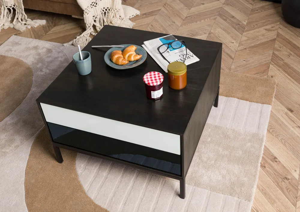 Massivmoebel24 Couchtisch CHICAGO, Mango dunkelgrau geölt 2