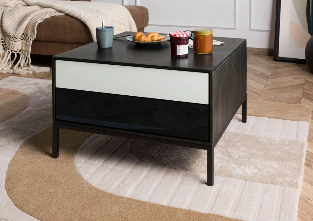 Massivmoebel24 Couchtisch CHICAGO, Mango dunkelgrau geölt 3