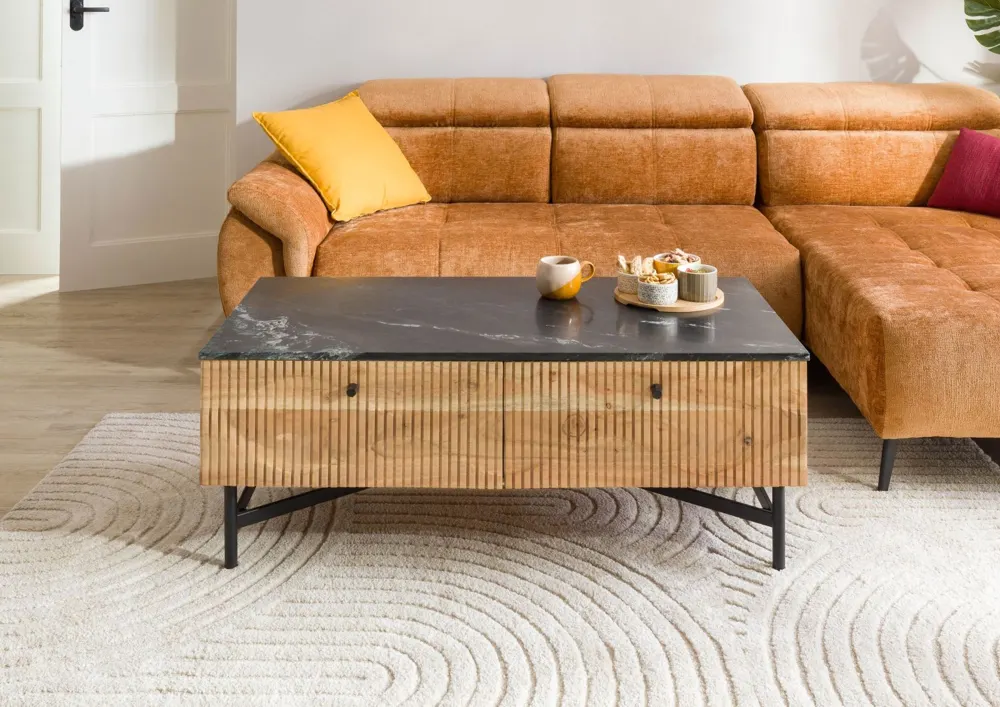 Massivmoebel24 Couchtisch LONDON, Akazie natur lackiert