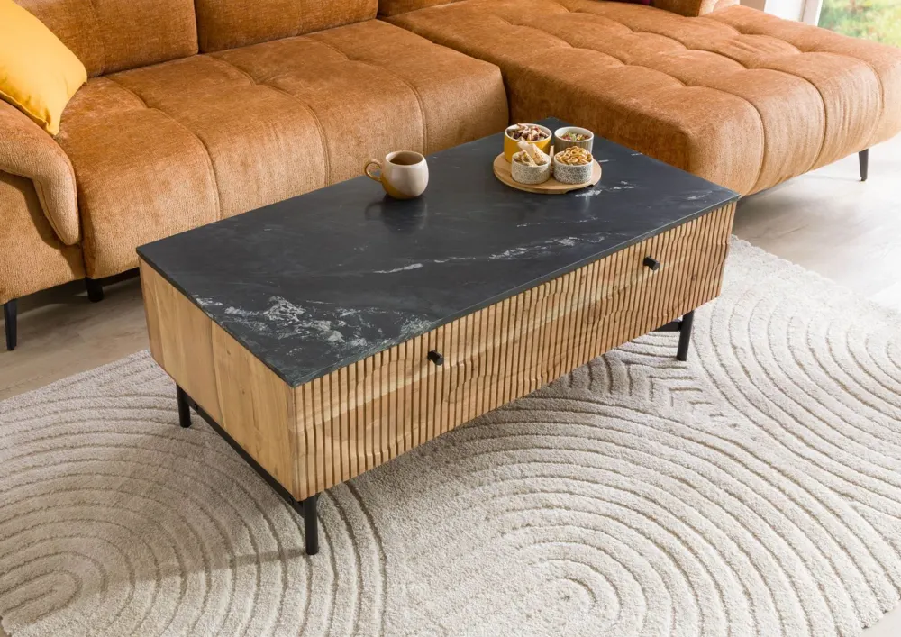 Massivmoebel24 Couchtisch LONDON, Akazie natur lackiert 2