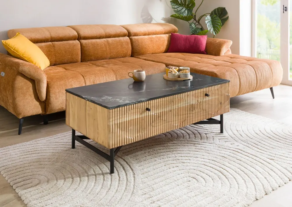 Massivmoebel24 Couchtisch LONDON, Akazie natur lackiert 3
