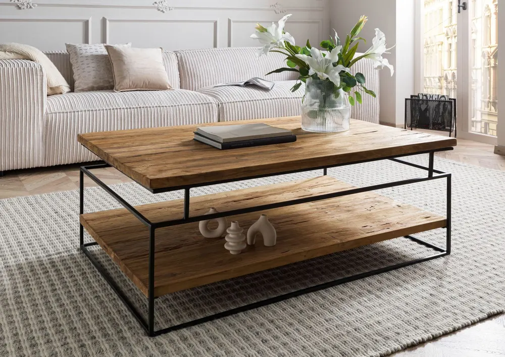 Massivmoebel24 Couchtisch LOUNGE COLLECTION #21, Teak natur
