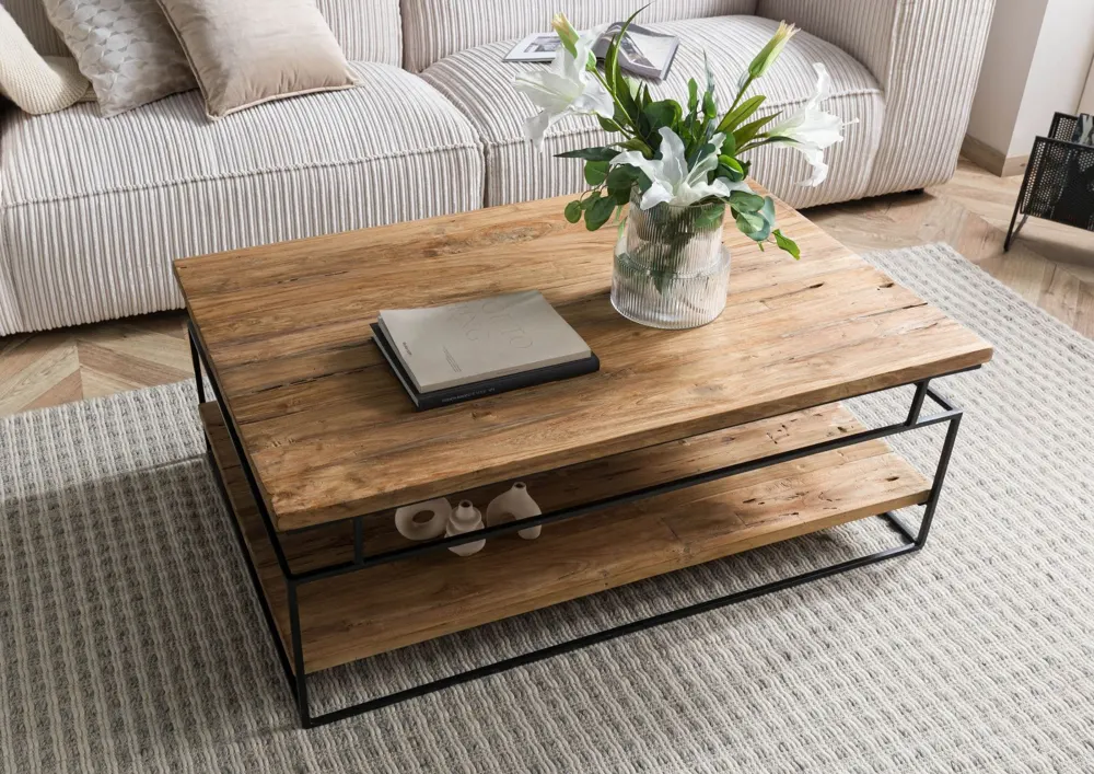 Massivmoebel24 Couchtisch LOUNGE COLLECTION #21, Teak natur 2