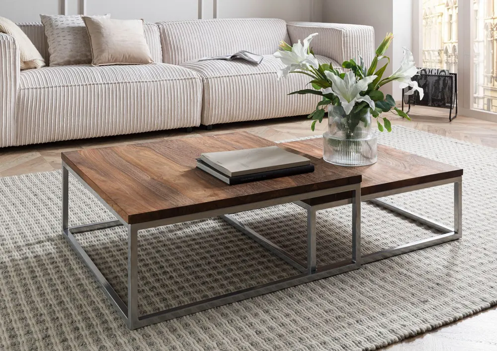 Massivmoebel24 Couchtisch LOUNGE COLLECTION, Sheesham geölt