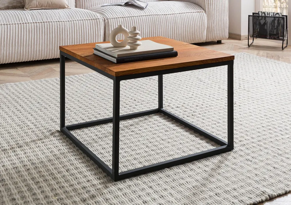 Massivmoebel24 Couchtisch LOUNGE COLLECTION, Wildeiche natur