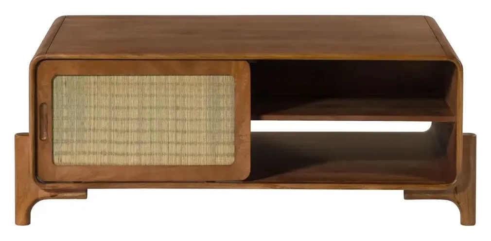 Massivmoebel24 Couchtisch MIZUMI, Mango hellbraun lackiert 2