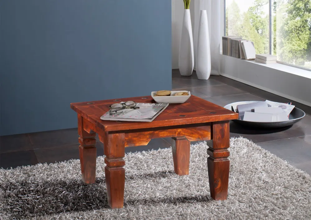 Massivmoebel24 Couchtisch OXFORD, Akazie nougat lackiert