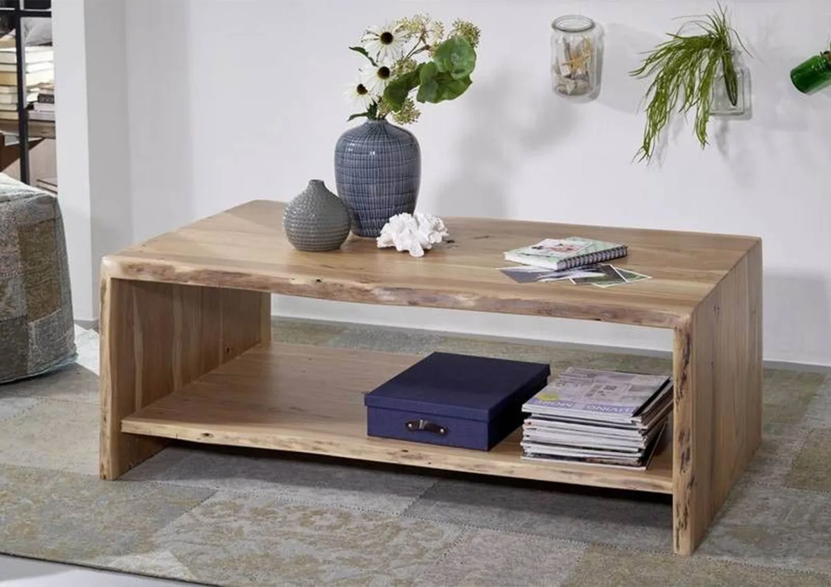 Massivmoebel24 Couchtisch PURE ACACIA, Akazie natur lackiert